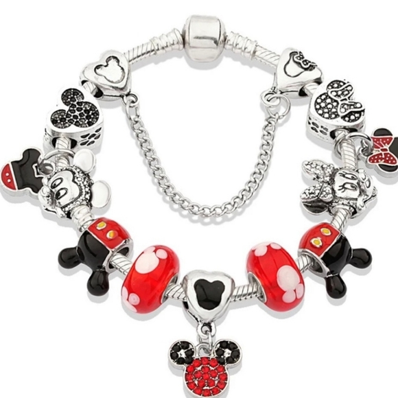 DISNEY Mickey Minnie Mouse Charm Bracelet - Picture 3 of 15